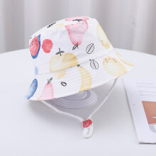 (54 cm 6-8 ans. Fruit blanc) 2024 Nouvelle Mode Été Enfants Bob Chapeau Tout-Petit Bébé Dessin Animé Imprimé