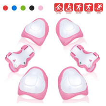 (pink) Kinder Knieschoner Set 6-teilig - Handgelenkschoner & Ellenbogenschoner für Rollschuhlaufen,