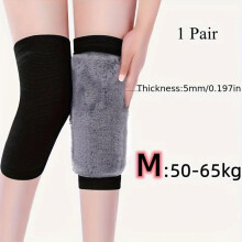 (Schwarz, M) 1 Paar warme Winter-Knieschützer für Damen und Herren, Knieschoner für kalte Beine älterer