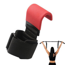 (rot) Gewichtheber-Handgelenksriemen und Power Hook für Krafttraining für Herren