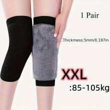 (Schwarz, XXL) 1 Paar warme Winter-Knieschützer für Damen und Herren, Knieschoner für kalte Beine älterer