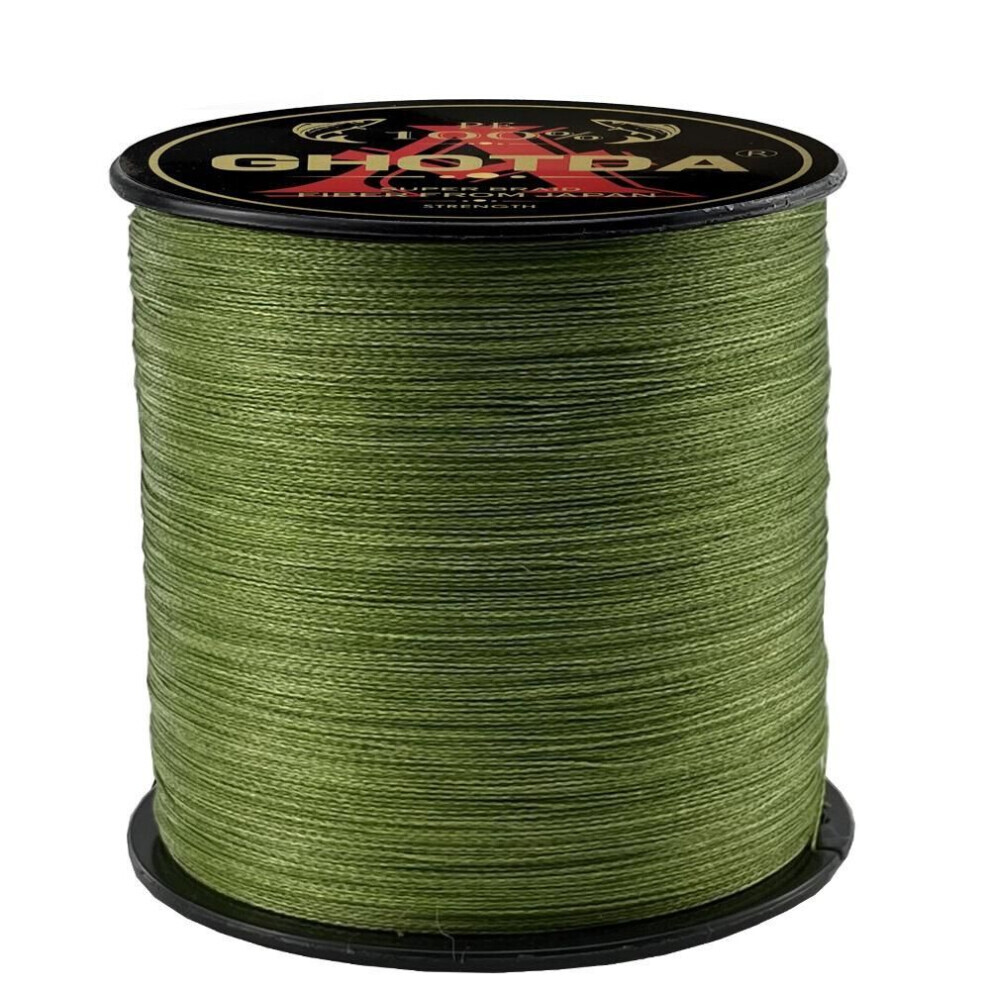 (vert armée, 50lb) Ghotda 300m Ligne de pêche tressée 4 brins Ligne de pêche tressée Multifilament 10 12 18 28 35 40 50 60 80 100