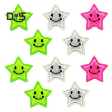 10 piezas de clip para radio de bicicleta, reflectante, colorido, con forma de estrella de cinco puntas
