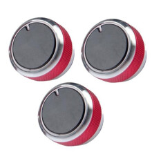 (rood) 3 stuks auto-airconditioning-verwarmingsbedieningsknopschakelaarafdekking voor Ford Focus