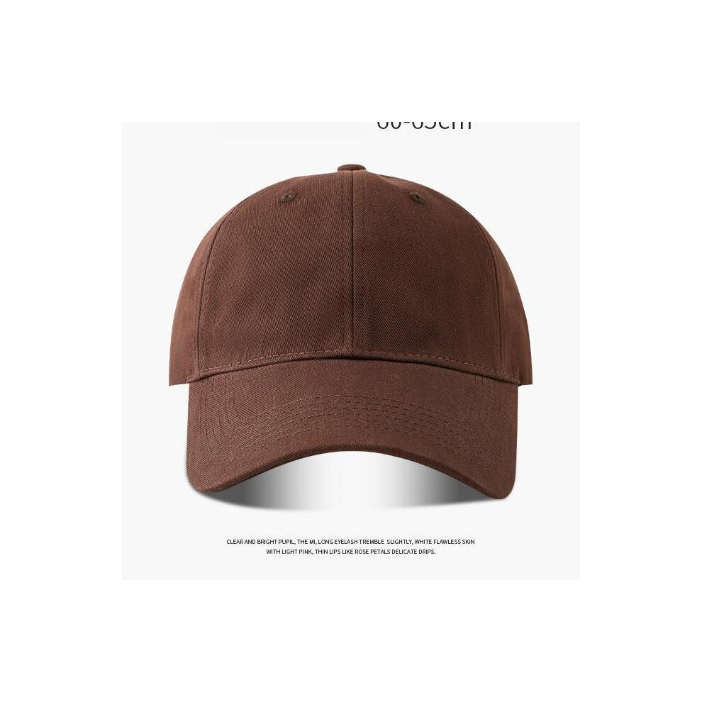 Casquette de baseball souple à grosse tête (60-65 cm, marron foncé) pour homme, en coton, unie, noire, style camionneur