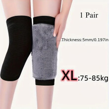 (Schwarz, XL) 1 Paar warme Winter-Knieschützer für Damen und Herren, Knieschoner für kalte Beine älterer