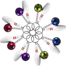 (7*2,5*3 cm, 3*3*3 cm, 8 pezzi) Confezione da 8 mini portachiavi a forma di birilli da bowling, portachiavi