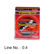 (Linie Nr. - 0,4) 100 m superstarke 100 % Fluorkohlenwasserstoff-Monofilament-Nylon-PA-Angelschnur 0,8–6