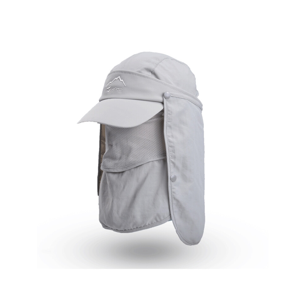 (Taille unique Gris) Casquette de baseball d'été pour homme, chapeau amovible, protège le visage, le cou et les
