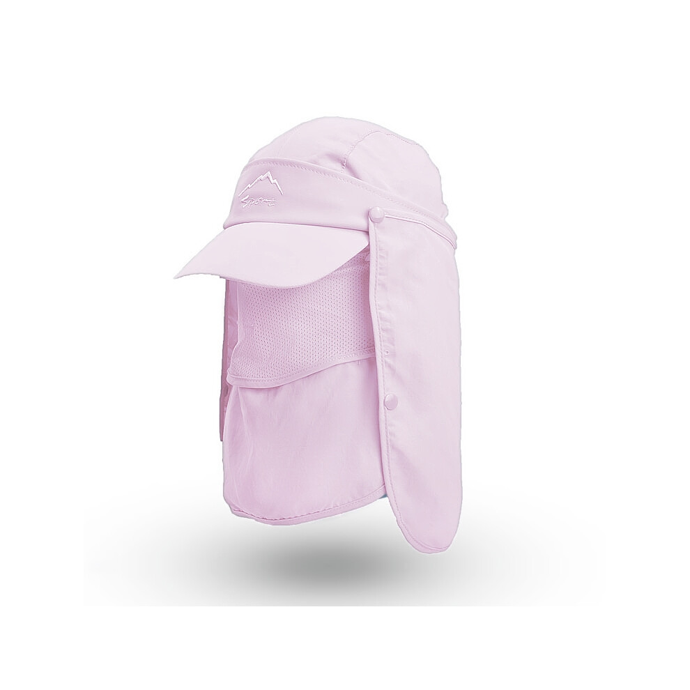 (Taille unique rose) Casquette de baseball de protection d'été pour hommes, chapeau détachable pour protéger le