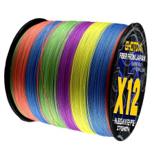 (veelkleurig, 30 lb) Nieuwe 12 strengen 100 m PE gevlochten vislijn 25-120 lb multifilament visdraad