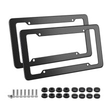 Cadre de plaque d'immatriculation avec couvercle à vis Kit de support de plaque d'immatriculation résistant aux rayons Uv
