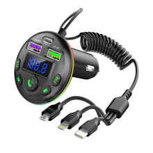 (Q21) 3-in-1 auto Bluetooth 5.0 FM-zender Mp3-modulatorspeler Handsfree audio-ontvanger USB Type-C autotelefoonlader