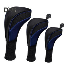 (blue) 3pcs Golf Club Head Cover Mesh Golf Club Headcovers With Interchangeable No. Tags 3 4 5 6 7 X For Fairway Woods Driver Hybrids