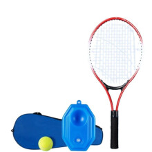 (Red Tennis Racket Set) Portable Tennis Trainer Rebound Single Tennis Racquets Set Beginners Sports Game Toys Children