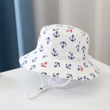 (52 cm (2-4 ans) ancre blanche) Printemps Été Hommes Bobs Chapeau Dessin Animé Hommes Chapeau Plage Soleil Chapeau