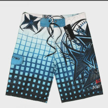 (blauw, 34) Snel drogende geruite surfshorts voor heren - Zomervakantie strandkleding 2023 in vier kleuren