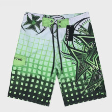 (groen, 38) Snel drogende geruite surfshorts voor heren - Zomervakantie strandkleding 2023 in vier kleuren