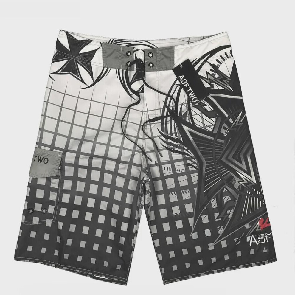 (gris, 32) Short de surf à carreaux à séchage rapide pour hommes - 2023 vêtements de plage pour les vacances d'été en quatre couleurs