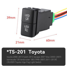 (TS-201) Automobiel Refit Mistlamp Schakelaar 12v 39mm Oem Dubbele Druk-aan Uit Schakelaar Knop Led