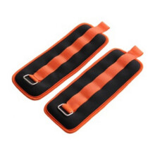 (2 piezas de 0,5 kg naranja) Bolsa de arena para muñecas de 0,25/0,5 kg con correas ajustables, pesas