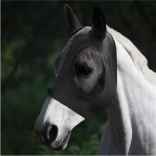 (Schwarz) 1 Stück Pferdemaske Mückenfliegen Atmungsaktive dehnbare elastische Reitsportbedarf Reitausrüstung