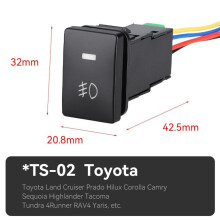 (TS-02) Auto-refit Mistlampschakelaar 12v 39mm OEM Dubbele drukknop Uitschakelaar Knop Led-lichtbalk