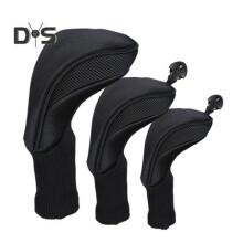 (black) 3pcs Golf Club Head Cover Mesh Golf Club Headcovers With Interchangeable No. Tags 3 4 5 6 7 X For Fairway Woods Driver Hybrids
