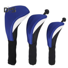 (blue,white) 3pcs Golf Club Head Cover Mesh Golf Club Headcovers With Interchangeable No. Tags 3 4 5 6 7 X For Fairway Woods Driver