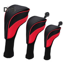 (red) 3pcs Golf Club Head Cover Mesh Golf Club Headcovers With Interchangeable No. Tags 3 4 5 6 7 X For Fairway Woods Driver Hybrids