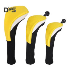 (white,yellow) 3pcs Golf Club Head Cover Mesh Golf Club Headcovers With Interchangeable No. Tags 3 4 5 6 7 X For Fairway Woods Driver