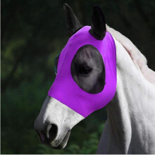 (Blau) 1 Stück Pferdemaske Mückenfliegen Atmungsaktive dehnbare elastische Reitbedarf Reitausrüstung