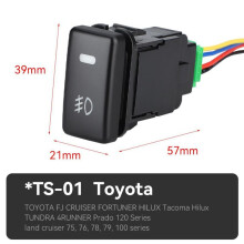 (TS-01) Automobiel Refit Mistlamp Schakelaar 12v 39mm Oem Dubbele Druk-aan Uit Schakelaar Knop Led Lichtbalk