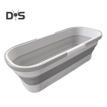 (blanco) Cubo de agua Tanque de líquido independiente con asa Diseño plegable Cubo de agua plegable