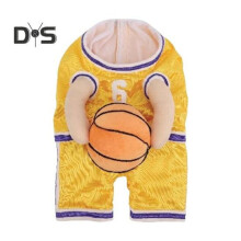 (L B) Disfraz de baloncesto para perro con pelota, camiseta de jugador de baloncesto para Halloween,