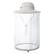 (Gris clair) Chapeau de soleil unisexe anti-moustiques et anti-insectes pour l'été, la pêche dans la jungle