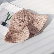 (enfant 50-54 cm Rose) Parent-enfant 100 % raphia Bow Sun Hat Large Bord Floppy Summer Hats pour Hommes