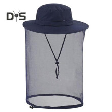 (Marineblau) Moskitonetzhut für Männer und Frauen, breite Krempe, Sonnenschutz, Boonie-Hüte mit Schleier,