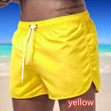 (gelb, L) Schnelltrocknende Badehose für Herren, Strand- und Sportshorts