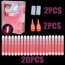 (roze, 20 stuks/set) 20 stuks/doos Mini visfluorescerende lichtstaaf Fireflies voor visvlotter Fluorescerende