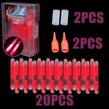 (rood, 20 stuks/set) 20 stuks/doos Mini visfluorescerende lichtstaaf Fireflies voor visvlotter Fluorescerende