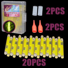 (geel, 20 stuks/set) 20 stuks/doos Mini visfluorescerende lichtstaaf Fireflies voor visvlotter Fluorescerende