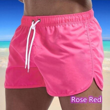 (roze, M) Snel drogende zwembroek voor heren, strand- en sportshorts