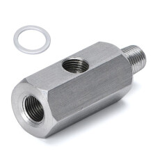 RVS 1/8'' Bspt Oliedruksensor T-stuk Adapter Naar 1/8 Npt Meter T-stuk Auto Accessoires