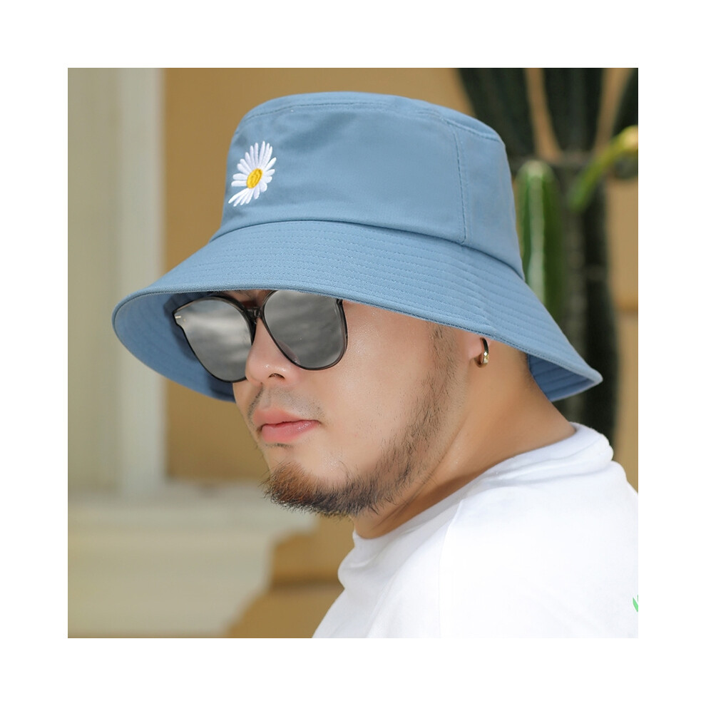(52-56 cm K523 - Bleu) Chapeau de soleil grande taille pour homme, chapeau de pêcheur d'été en coton Panama pour