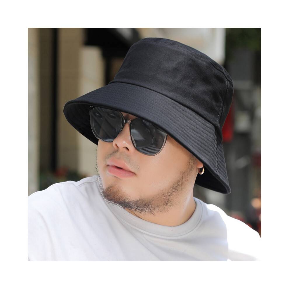 (57-63 cm K524 - noir) Chapeau de soleil grande taille pour homme, chapeau de pêcheur d'été en coton Panama pour