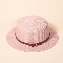 (rose CM026) Chapeau de paille pour homme pour fille chapeau de paille crème solaire chapeau de pêcheur pour une