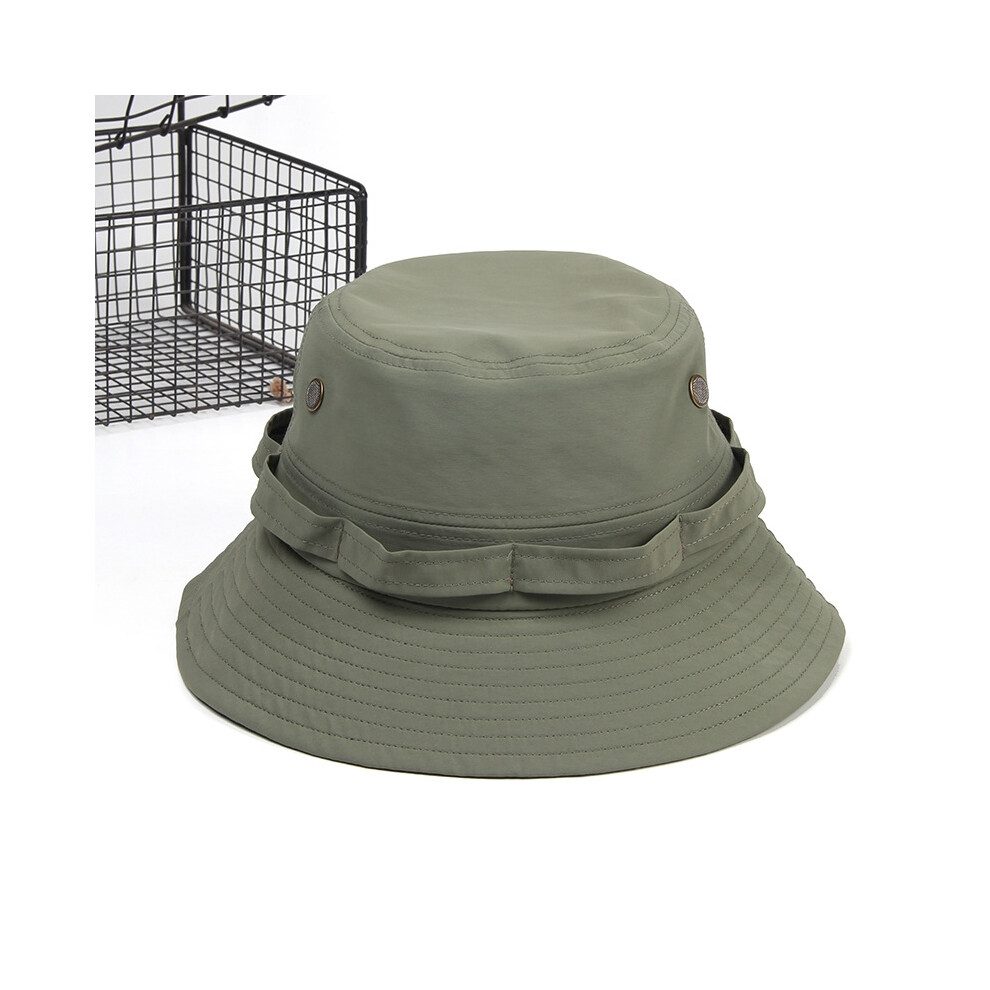 (58 cm Polyester Vert) Chapeau de pêcheur d'été surdimensionné pour femme, chapeau de plage Panama grande taille