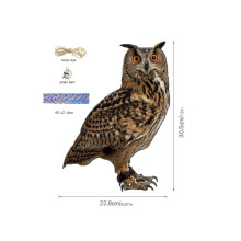 Vogelscheuche mit Eulenmotiv - wasserdichtes Rechteck-Vogelabwehrgerät für Terrasse