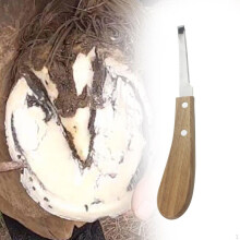 (Mano izquierda) Cuchillo para cascos de caballo, agarre cómodo, herrador para herradores, ganado, vacas,